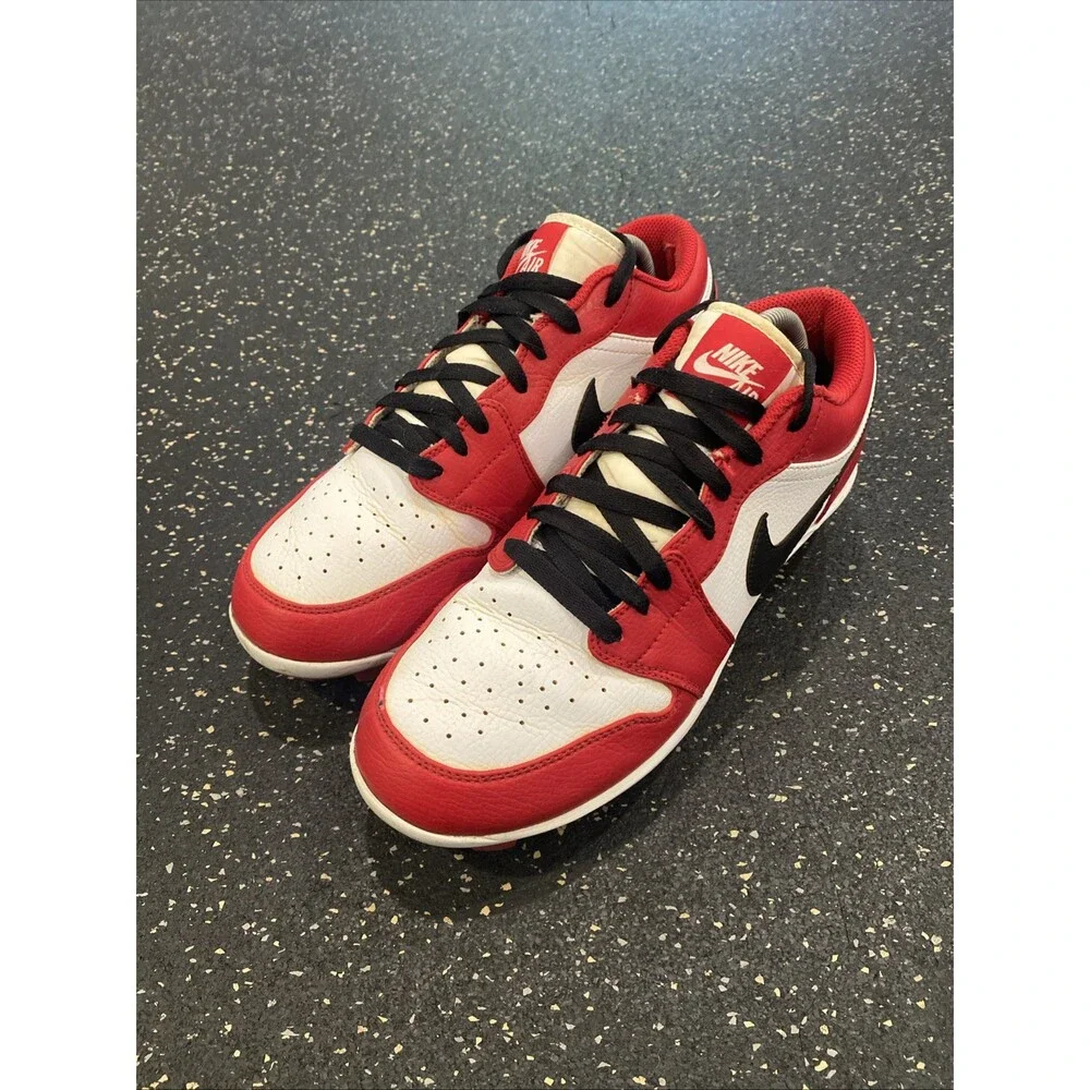 Sz 9.5 Nike Air Jordan 1 Retro MCS Low Chicago Baseball Cleats CJ8524-611